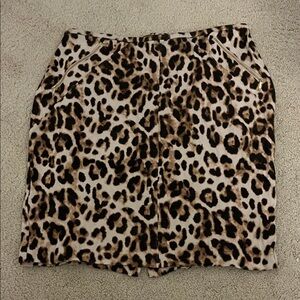 Chico's Brown Leopard Print Pencil Skirt
